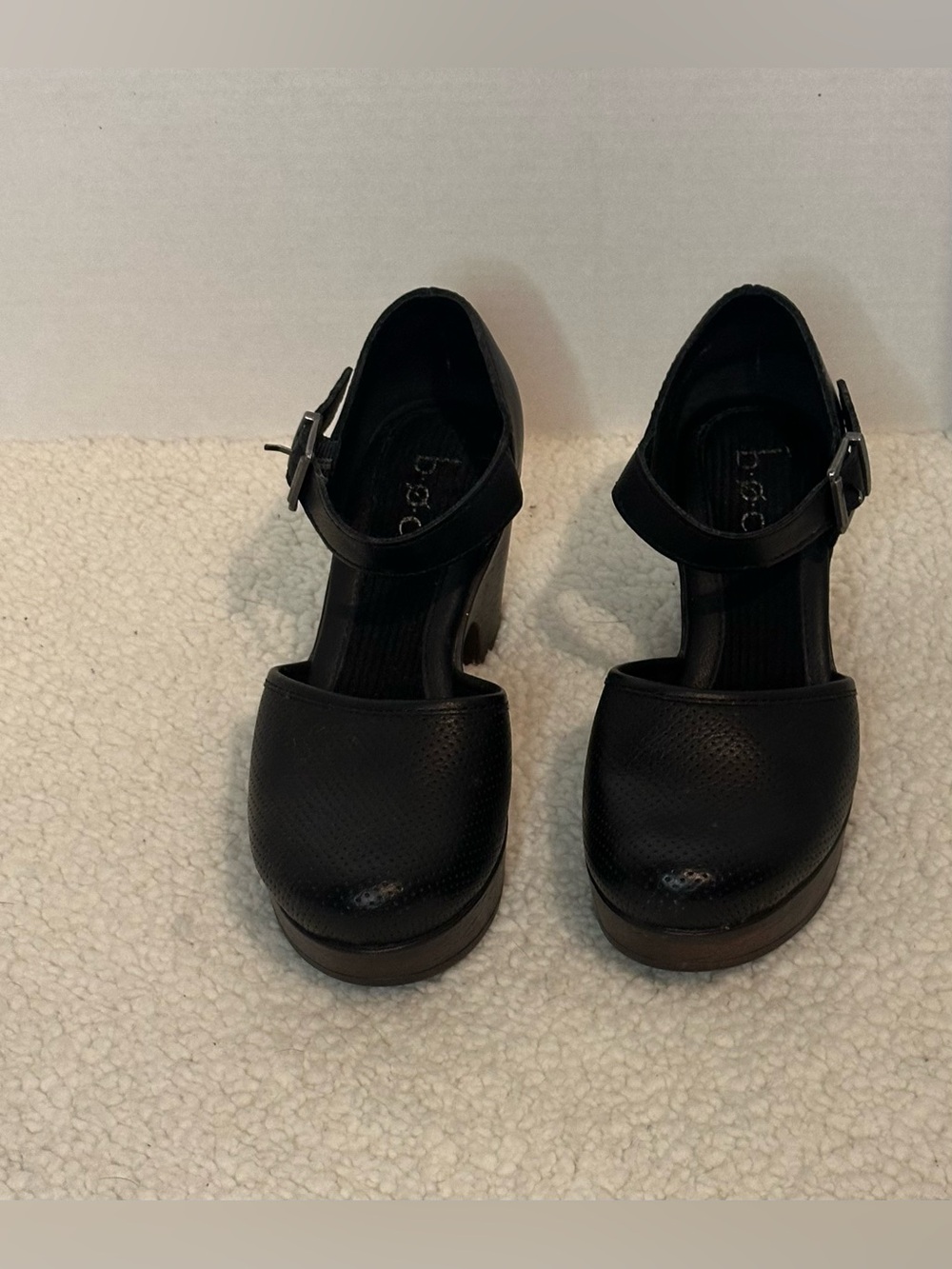 BOC Gia Women’s Black/Tan Platform Wedge Sandal size 6M